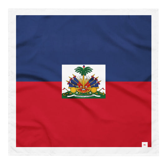 Flag of Haiti with coat of arms in the center