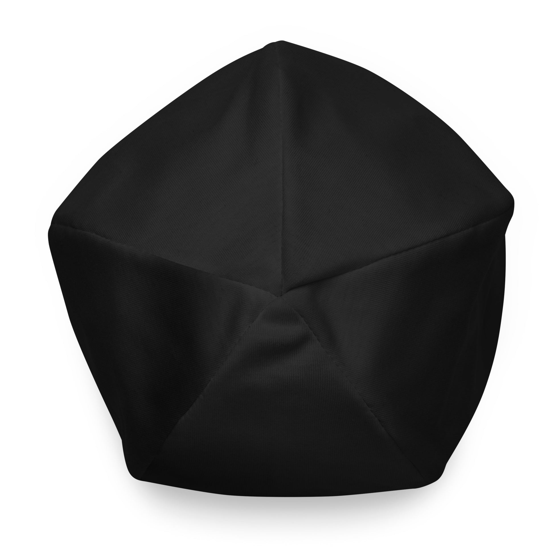 MD Black Beanie Cap top view - double-layered Haiti-inspired design